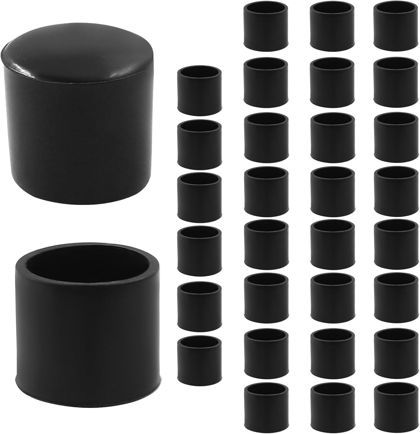 Table Chair Leg Tips Caps Round Black Rubber Furniture Protectors 1/2 In 32 Pcs gallery