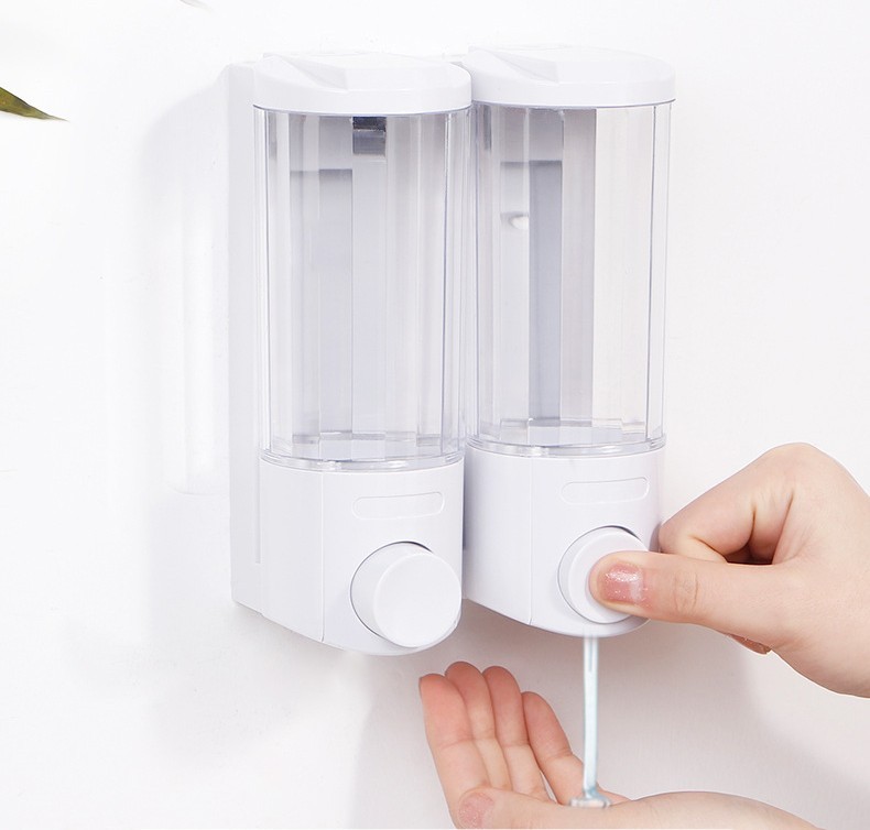 Soap Dispenser Bathroom Wall Mount Shower Shampoo Lotion Container Holder System gallery