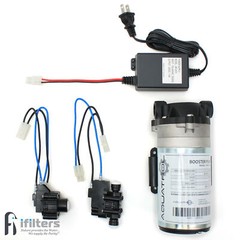 Booster Pump Kit for Reverse Osmosis RO DI Systems Up To 50 GPD, 1/4″ QC Ports