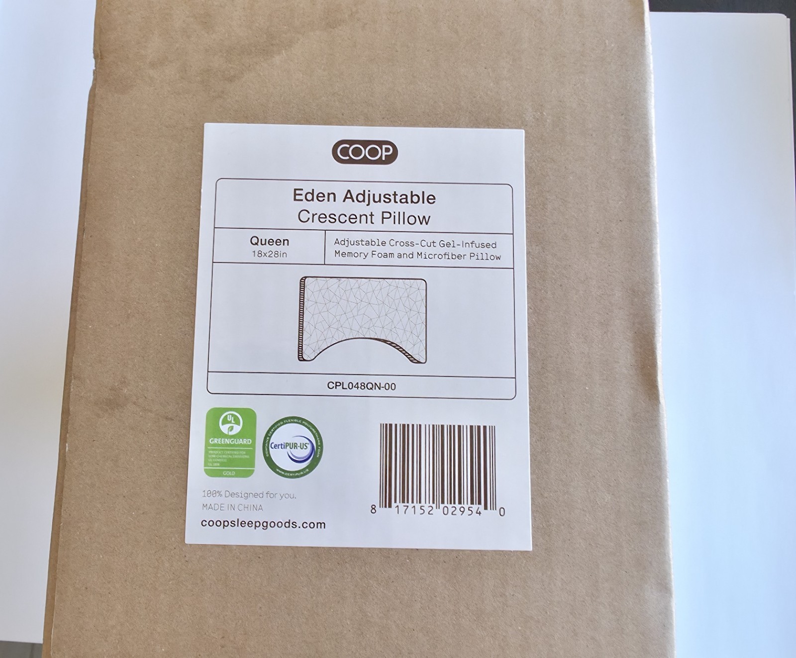 Coop Home Goods Eden Adjustable Crescent Pillow - Queen gallery