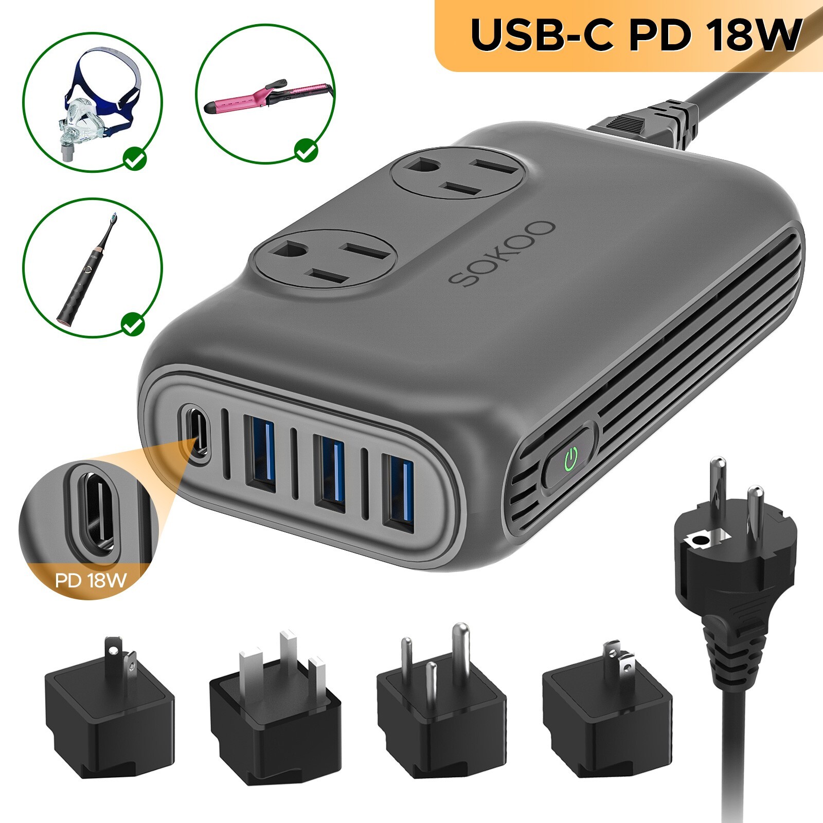 230W Step Down 100-220V to 110V Voltage Converter, International Power Converter gallery