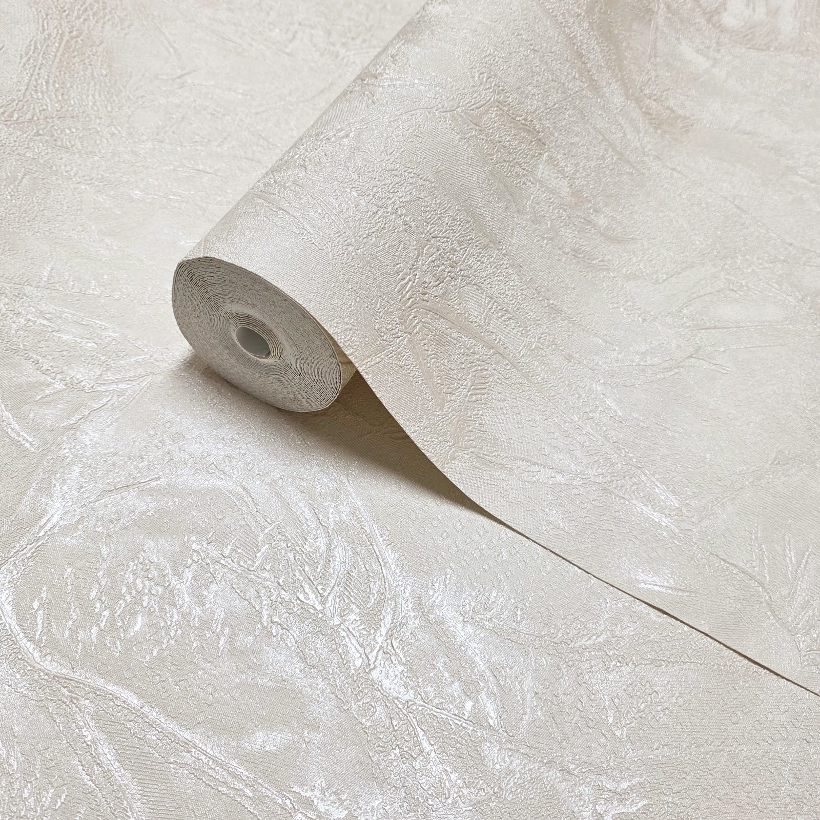 Plain Contemporary beige cream Faux concrete plaster Textured modern Wallpaper gallery
