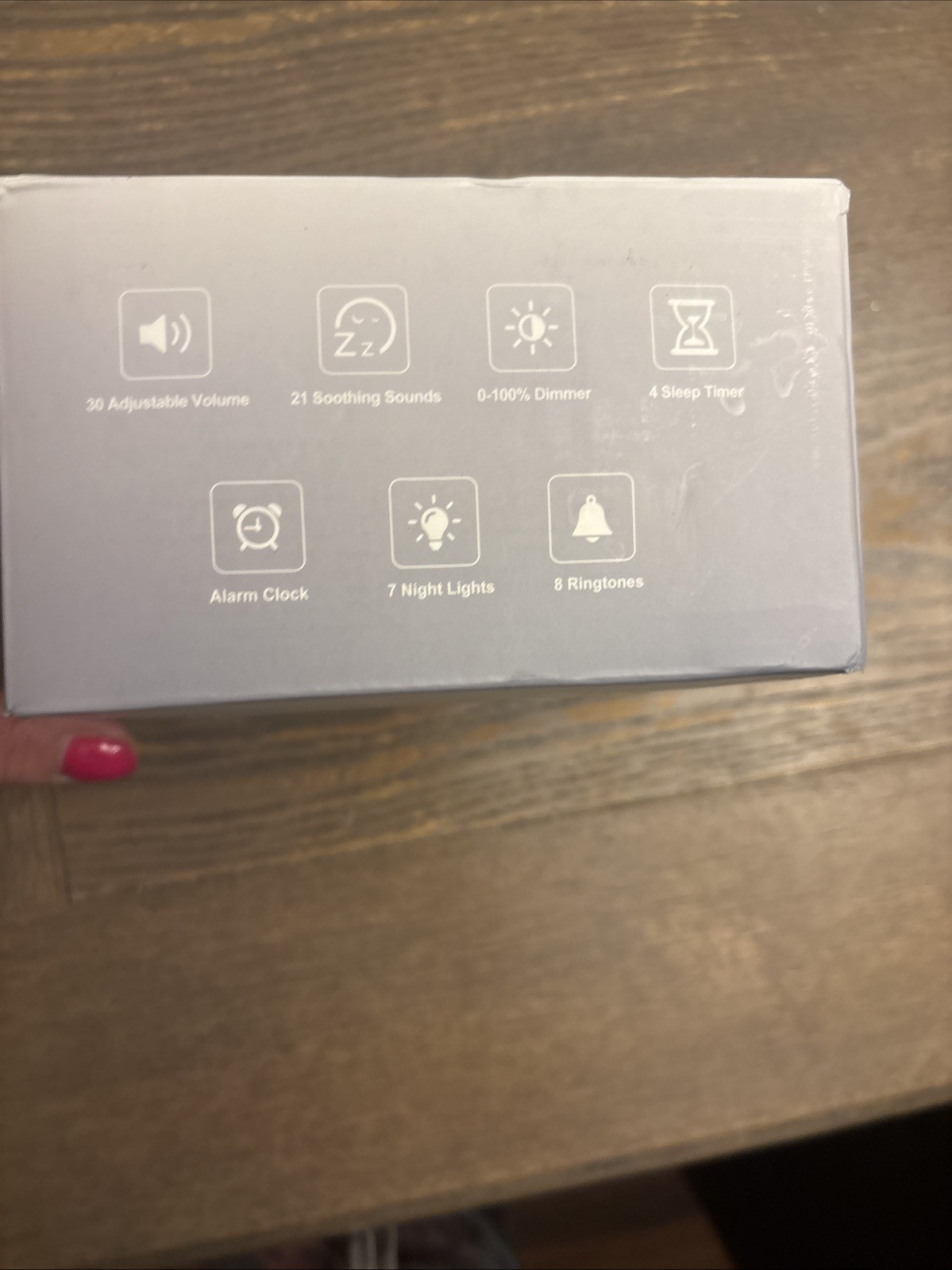 ANJANK White Noise Sound Machine Alarm Clock with Bluetooth Grey, Grey OPEN BOX gallery