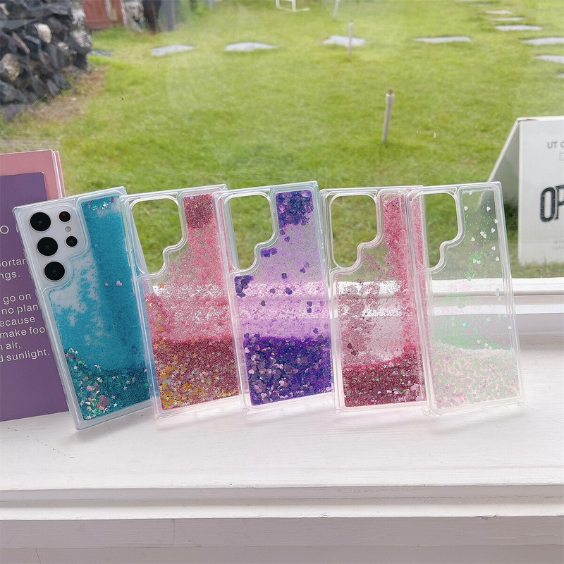 Shockproof Case For Samsung Galaxy S23 S22 S21 S24 S25 Liquid Glitter Soft Cover gallery