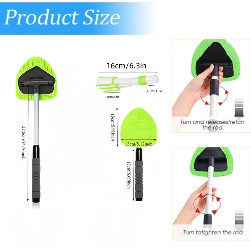 Windshield Cleaning Tool Kit Car Window Glass Wiper Cleaner Brush Pad Extendable gallery