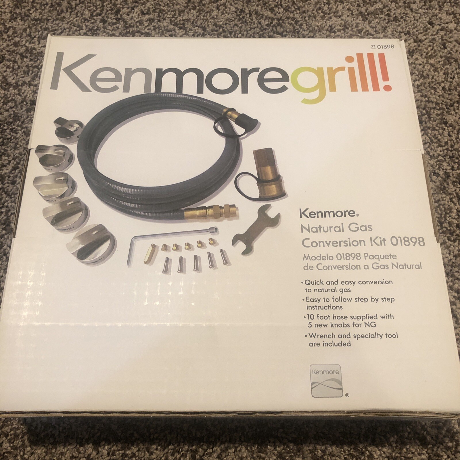 Kenmore Grill Natural Gas Conversion Kit 71 01898 w/ 10 ft Hose 5 Burner NEW gallery