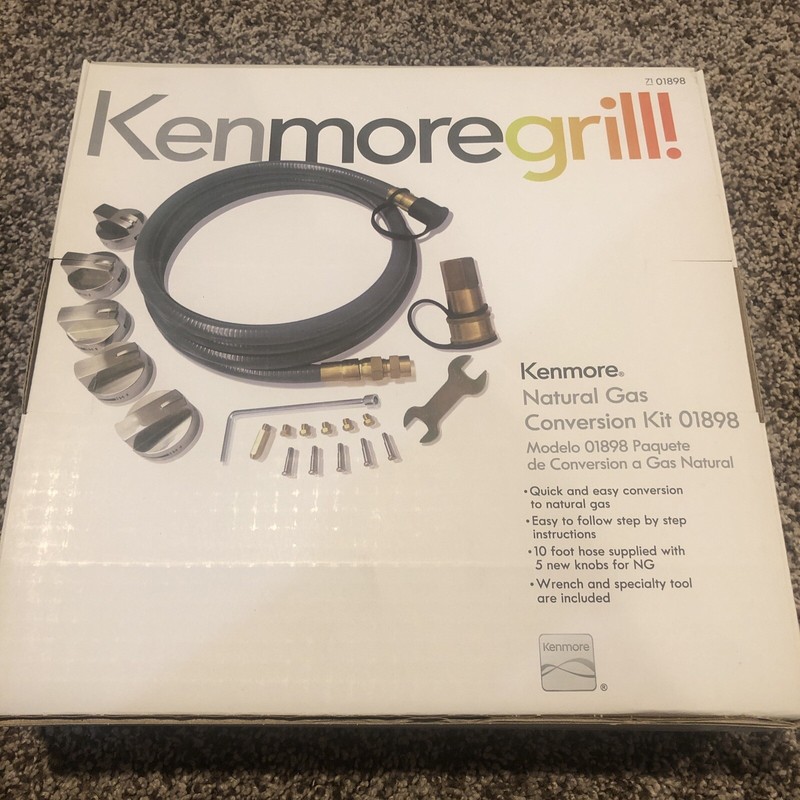Kenmore Grill Natural Gas Conversion Kit 71 01898 w/ 10 ft Hose 5 Burner NEW gallery