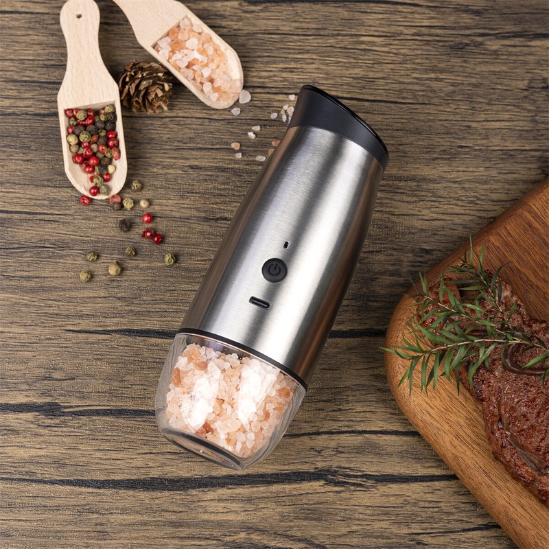 Electrical Metal Grinder Automatic Tobacco Herb Pepper Salt Mill Electric Light gallery