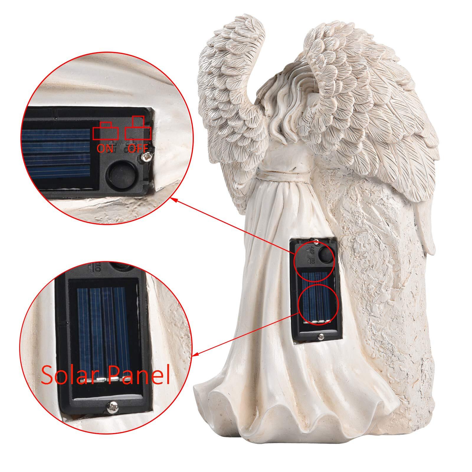Angel Garden Statues Outdoor Decor Solar Angel Figurines Lights For Garden Decor gallery
