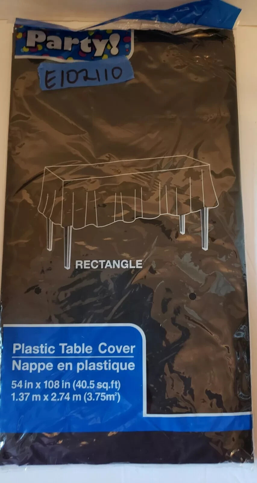 Black Rectangle Plastic Table Cover For Parties & Birthdays - 54' in x 108' in gallery