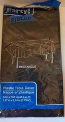 Black Rectangle Plastic Table Cover For Parties & Birthdays – 54′ in x 108′ in