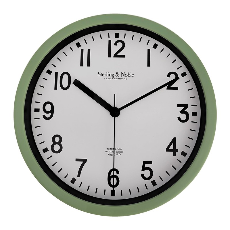 (4 pack) Basic Indoor 8.78" Sage Analog Round Modern Wall Clock gallery
