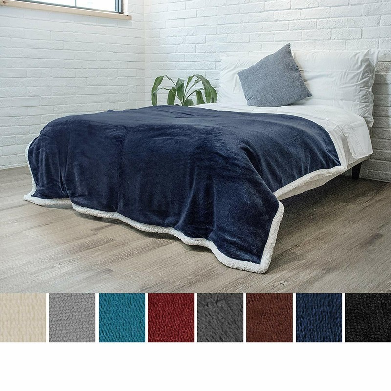Sherpa Throw Blanket Solid Fleece Bed Blanket Plush Soft Warm Fuzzy Reversible gallery