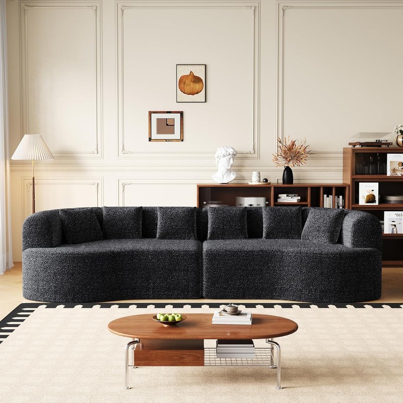 106.3" Curved Sectional Sofa Oversized Cloud Deep Seat Couch with 6 Pillows gallery