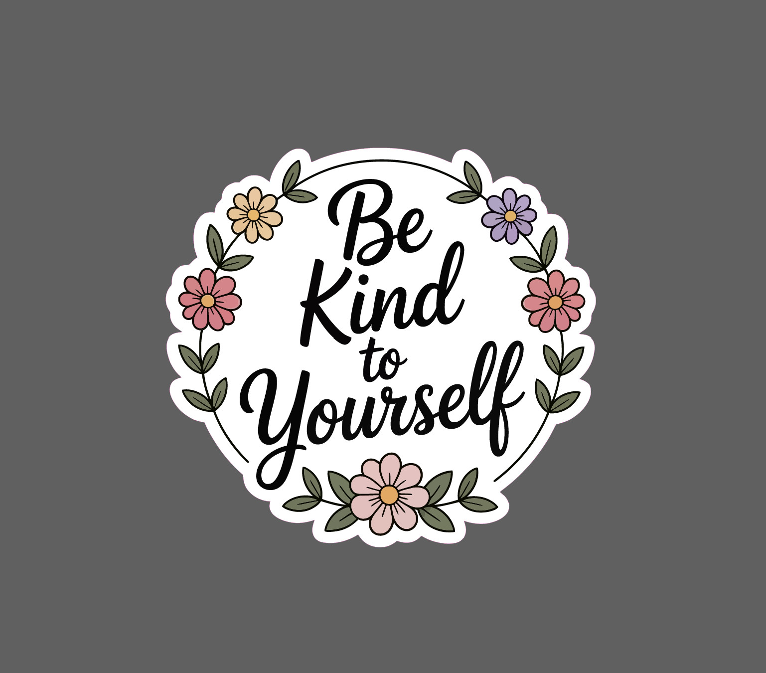 Be Kind to Yourself Sticker Kindness Quote Flower Floral Gift Waterproof NEW gallery