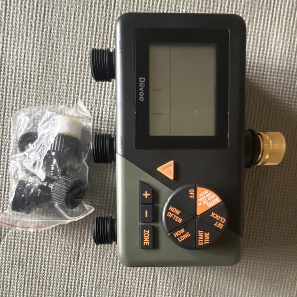 Diivoo 3-Outlet Programmable Digital Tap/Hose Timer with Fittings