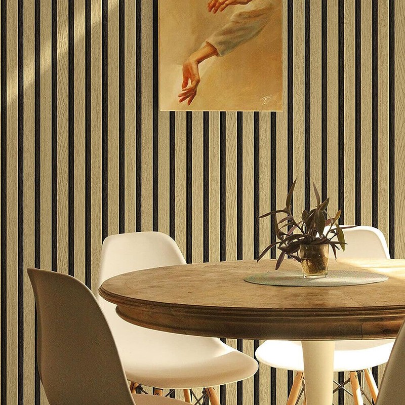 Wood Grain Plank Panel Effect Wallpaper Stick Self Adhesive Wood Slat Wall Paper gallery