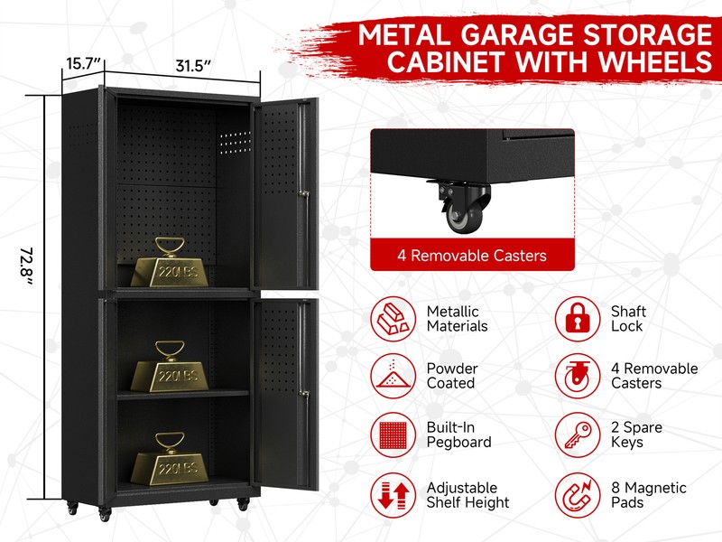 Garage Rolling Storage Cabinet System Workshop Set Kitchen Cabinet Tool Cabinet gallery