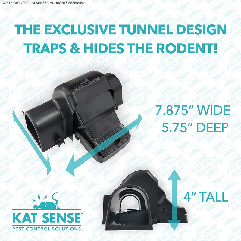 Kat Sense Dual Covered Rat & Chipmunk Traps Set of 2 - Humane Rat Trap Indoor & gallery