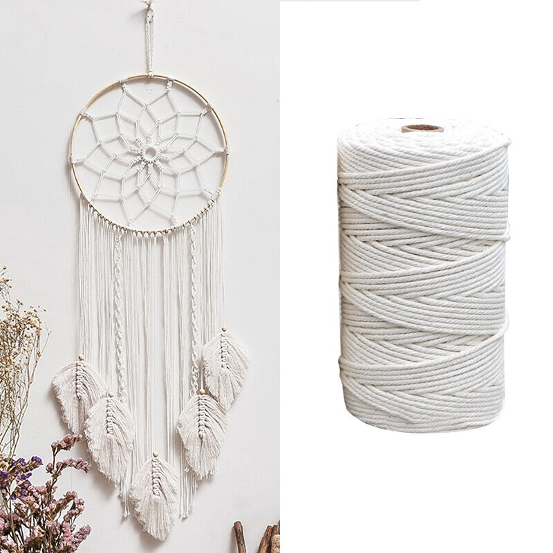 High Quality Macrame Rope Natural Handmade Cotton Cord Yarn Rope DIY WallHanging gallery