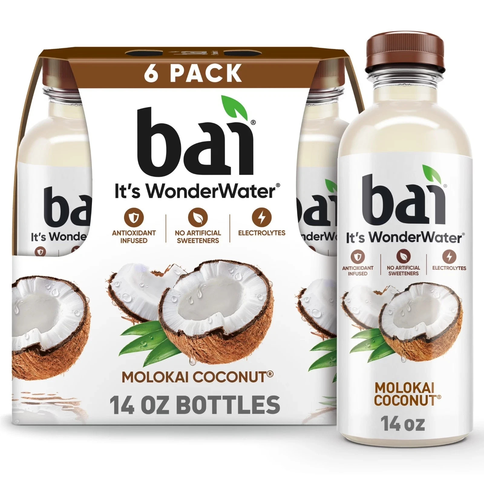 Bai Molokai Coconut Antioxidant Infused Water Beverage, 14 fl oz, 6 Pk Bottles. gallery