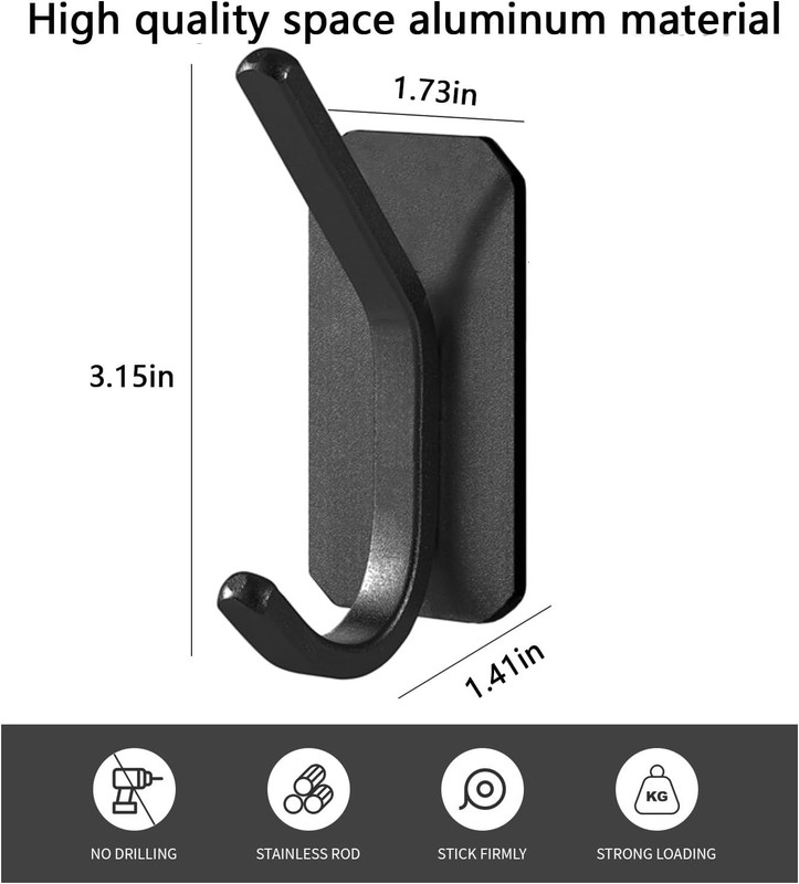Multipurpose Heavy Duty Adhesive Hooks - 30LB Capacity, Waterproof for All Rooms gallery