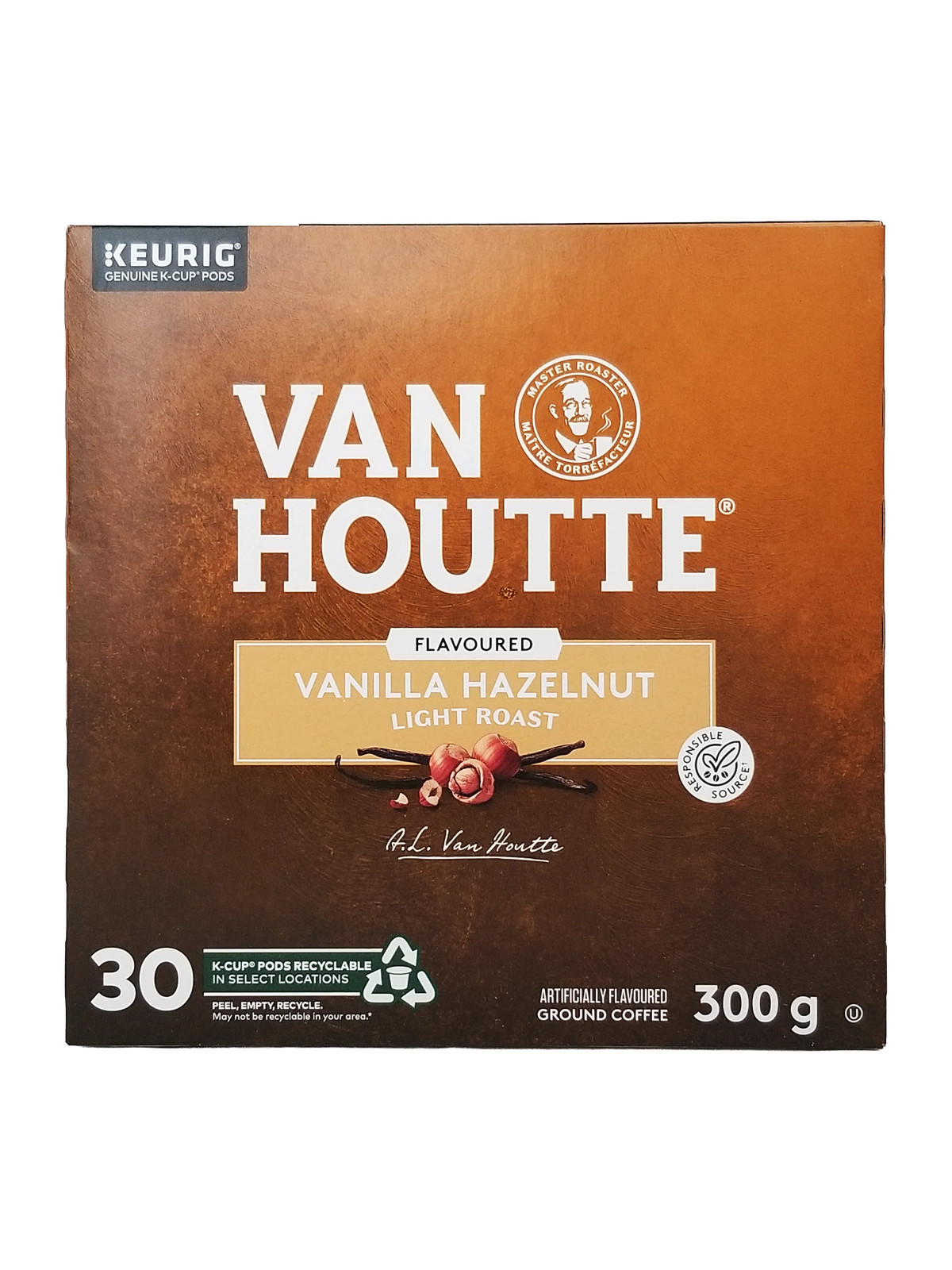 Van Houtte Vanilla Hazelnut Coffee, Light Roast, 30 K-Cups gallery