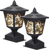 Solar Post Lights, 30 Pcs Bright LED, 4 Amorphous Silicon Solar Panels, (2 Pack) gallery