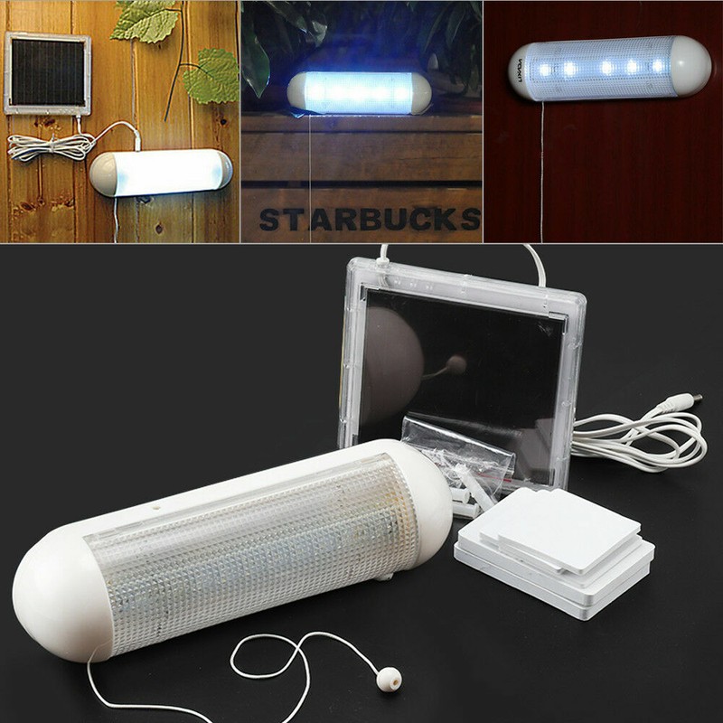 2x Solar Powered LED Light Rechargeable Garage Shed Light Garden Indoor Outdoor gallery