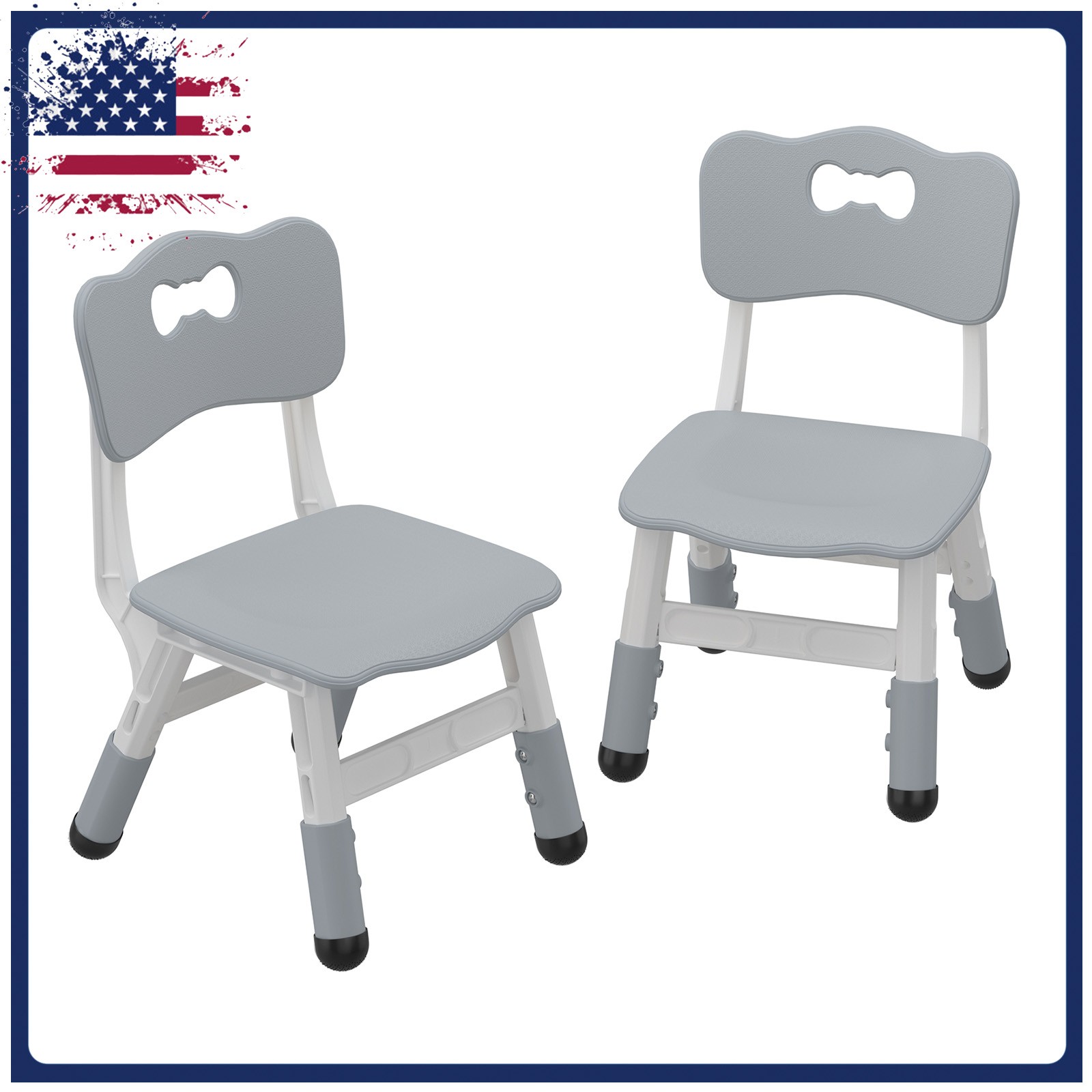 2 Pack Kids Chair Height Adjustable Kid Chair Plastic Toddler Chairs for Home gallery