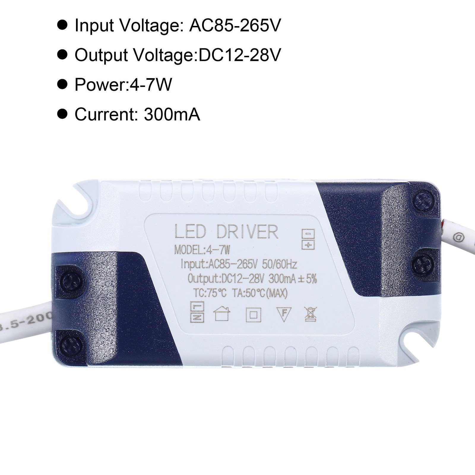 4 x 4-7W 300mA LED Driver AC 85-265V Output 12-28V DC Female Connector gallery