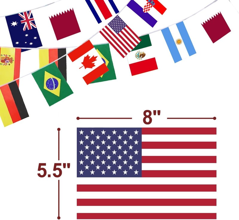 Anley 32 Countries String Flag, International Bunting Pennant Banner 32 Flags gallery