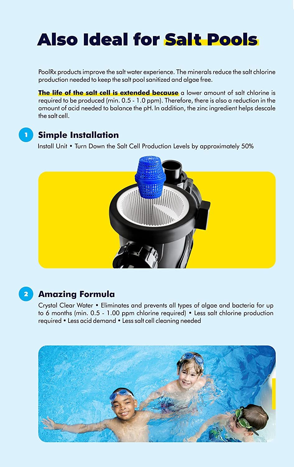 PoolRX Plus Blue Unit Swimming Pool Mineral Chemical - (Choose Quantity) gallery