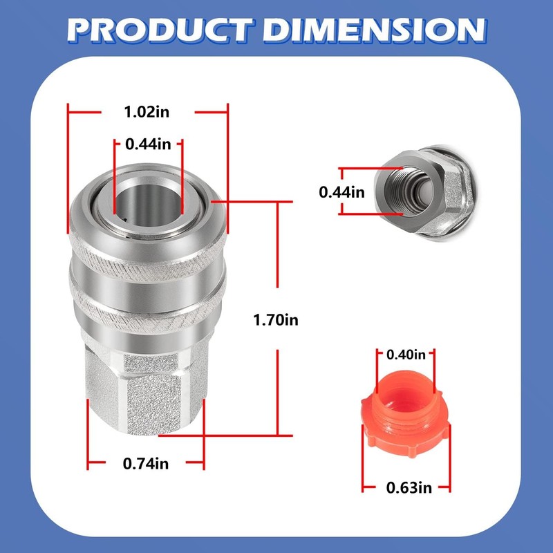 S775 A-Style Air Coupler Push Type 1/4" FNPT NPT Female Pack of 4 gallery