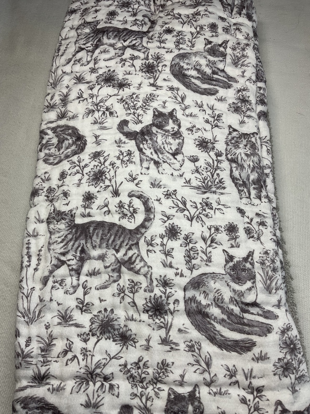 RACHEL ASHWELL FARMHOUSE (3) KITCHEN TOWELS CATS PURPLE GRAY 100% COTTON NWT gallery