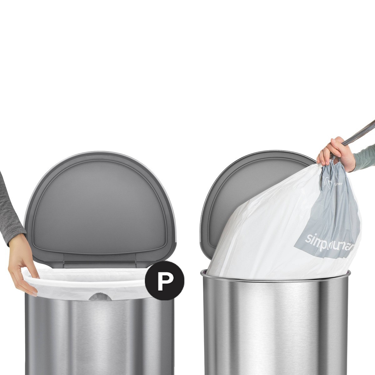 simplehuman 50-60L Code P Custom Fit Kitchen Trash Bag Liners 3 Quick 60ct gallery
