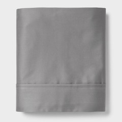 Threshold KING Performance Flat Sheet Cotton Sateen GRAY 400 Thread Count NEW