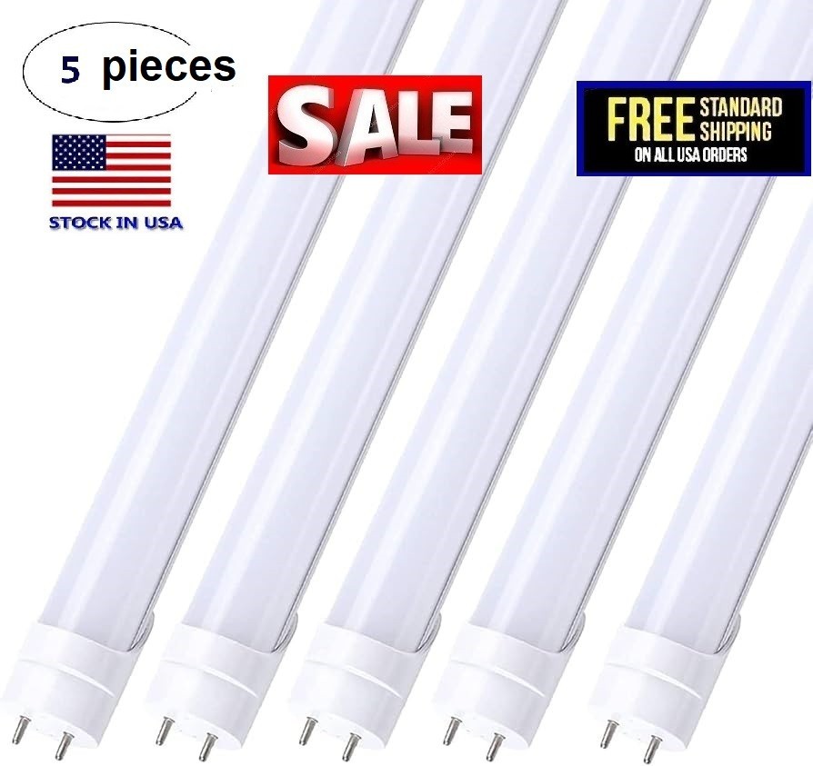 5 /100 Pack T8 48 Inch SHATTERPROOF LED Tube Light Bulbs 18W 4000k Frosted A+B gallery