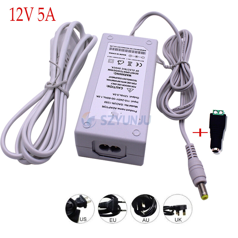 12V 5A LED power supply 60W Adapter DC12V TO 110V-220V For LED strip US/EU plug gallery