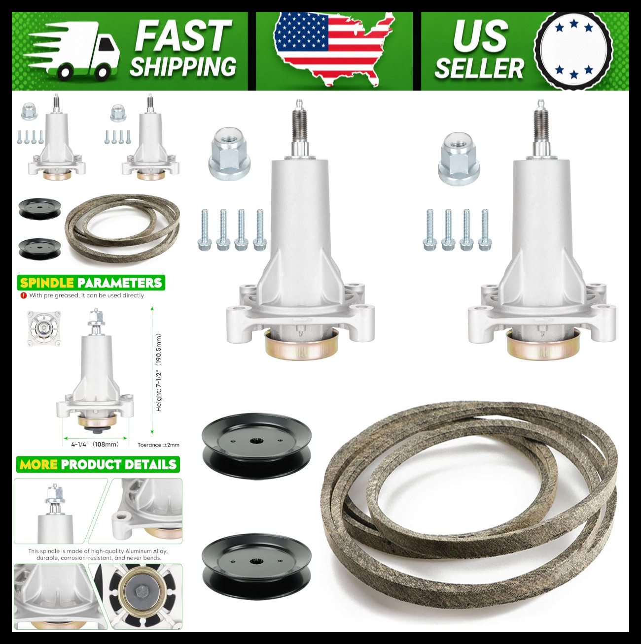 46" Mower Deck Rebuild Kit for Husqvarna YTH22V46 YTA22V46 with Spindles Belt gallery