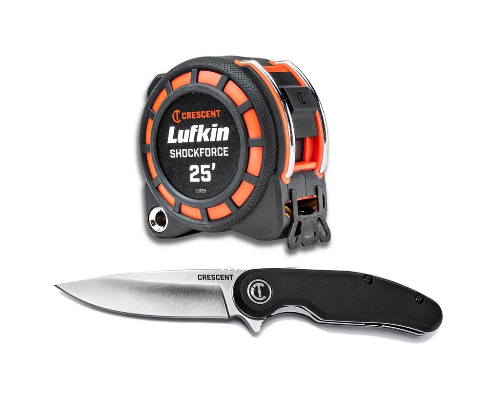 LUFKIN - Shockforce - 25’ Tape Measure - 16’ Reach - Pocket Knife Combo - $40