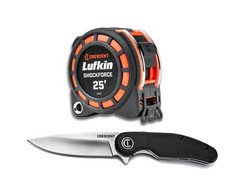 LUFKIN – Shockforce – 25’ Tape Measure – 16’ Reach – Pocket Knife Combo – $40