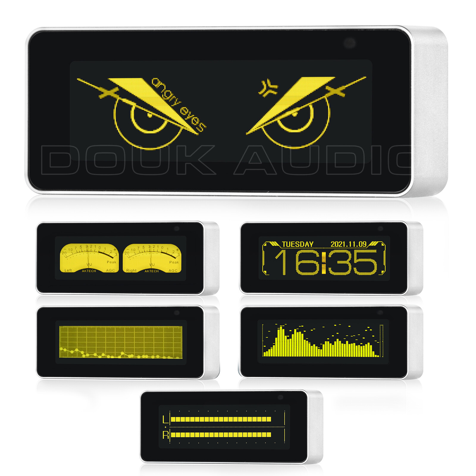 Hi-end OLED Sound Level Meter Audio Spectrum Analyzer Dot Matrix Digital Clock gallery