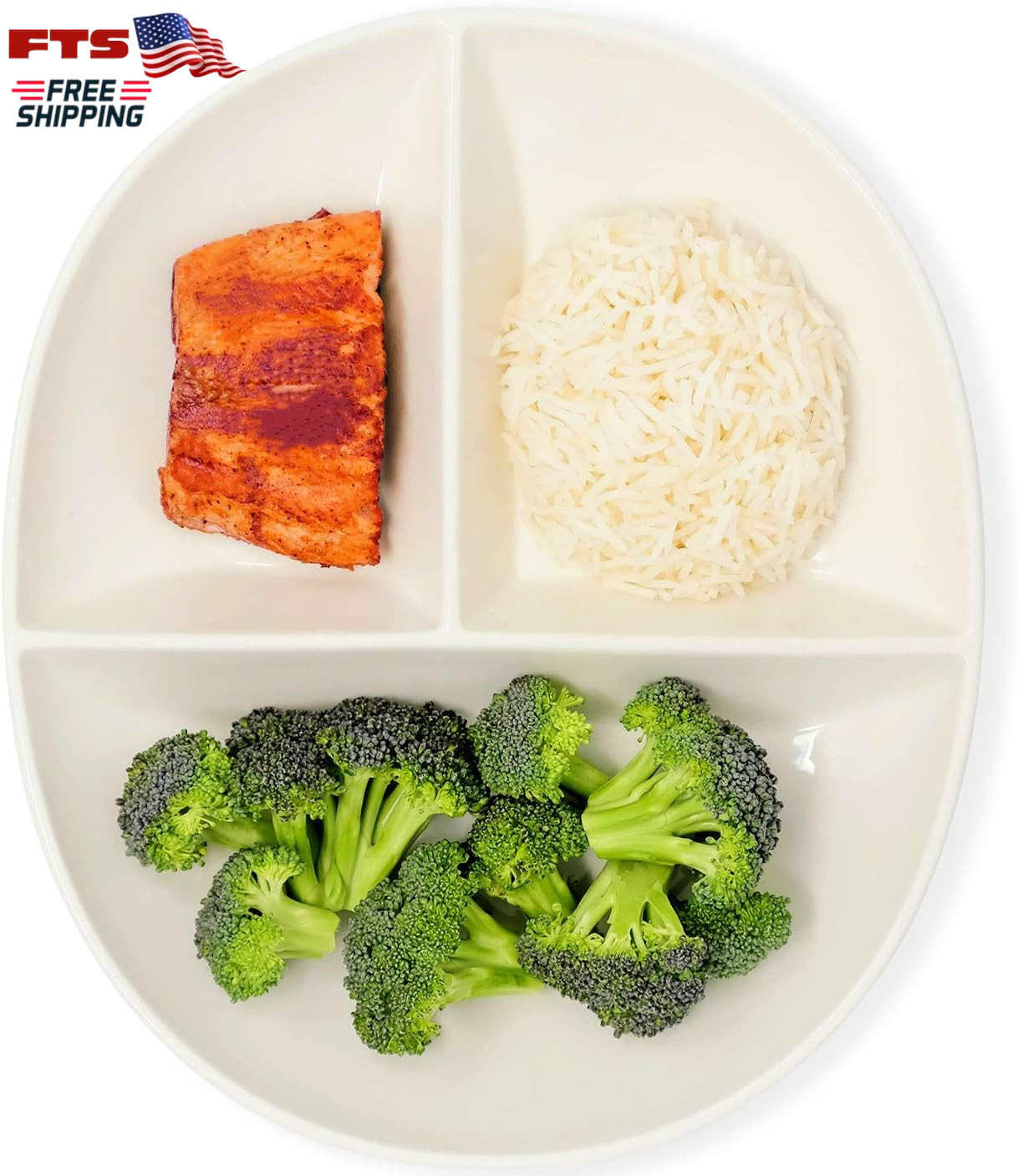 Porcelain Portion Control Plate for Adults Healthy Diet Weight Management gallery