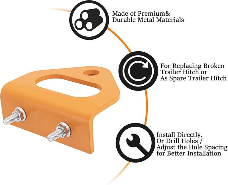 Zero Turn Lawn Mower Trailer Hitch Kit 2.5" Hole Center 3/4" Pin Hole Heavy Duty gallery