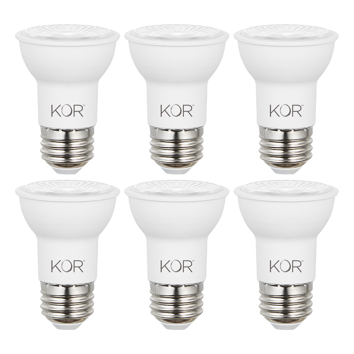 6 Pack LED 40° Flood FL 6W 50W 120V PAR16 Medium E26 Dimmable 3000K Warm White gallery