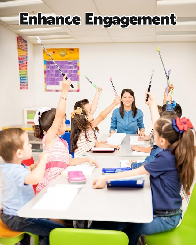 Retractable Teacher Pointer for Classroom Kids Reading, Dumero Extendable Finger gallery