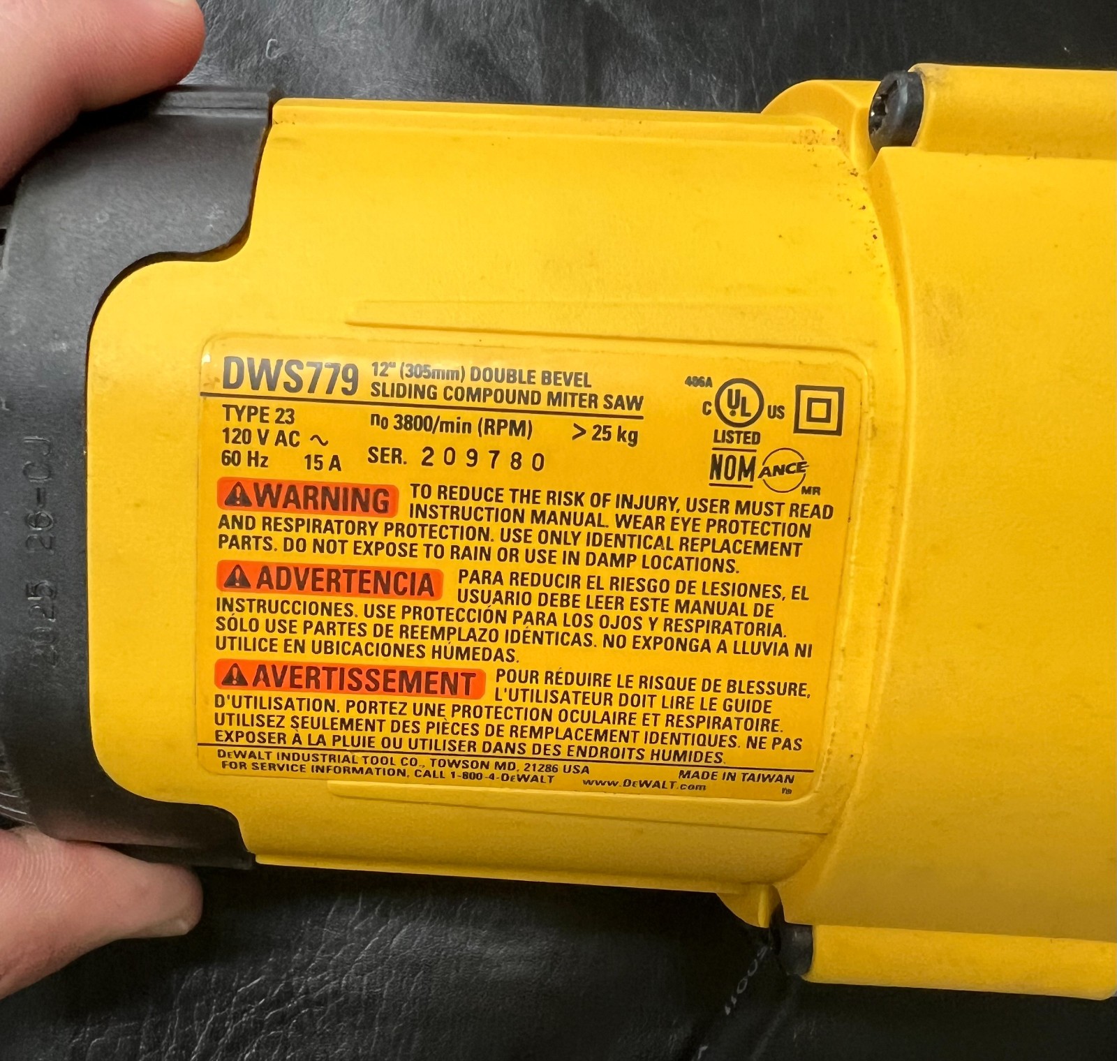 New Dewalt DWS779 DWS782 DW716 Compound Miter Saw REPLACEMENT MOTOR N238354 (D) gallery