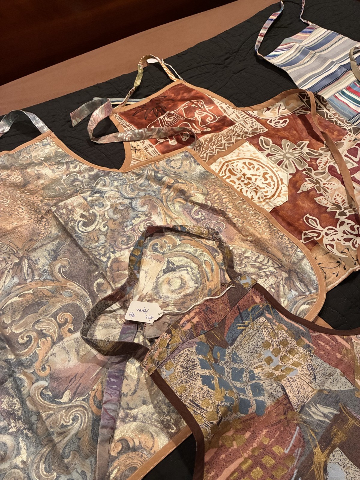 9 Handmade Bib Aprons NEVER USED Wonderful PRINT Fabric gallery