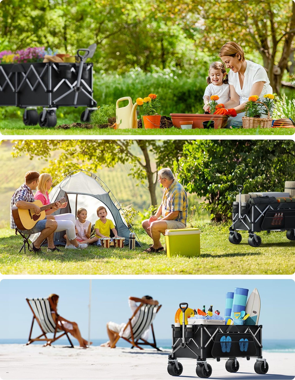 everyfun Pro Collapsible Wagon, 440 lbs Foldable Utility Wagon Cart gallery